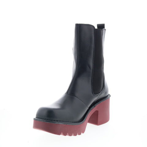 Fly London Moya MOYA251FLY-002 Womens Black Leather Casual Dress Boots