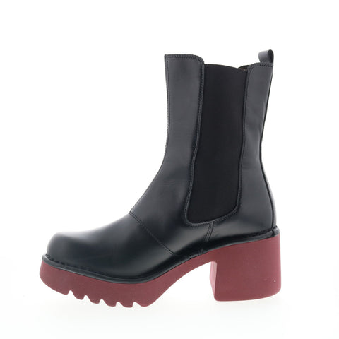Fly London Moya MOYA251FLY-002 Womens Black Leather Casual Dress Boots