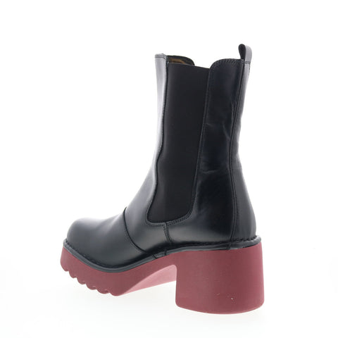 Fly London Moya MOYA251FLY-002 Womens Black Leather Casual Dress Boots