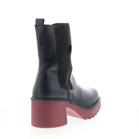 Fly London Moya MOYA251FLY-002 Womens Black Leather Casual Dress Boots