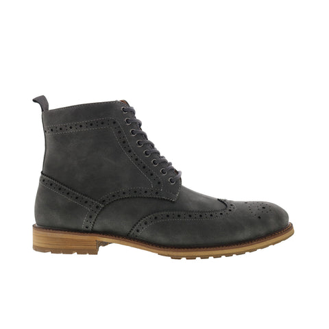 Steve Madden M-Ryland Mens Gray Synthetic Lace Up Casual Dress Boots