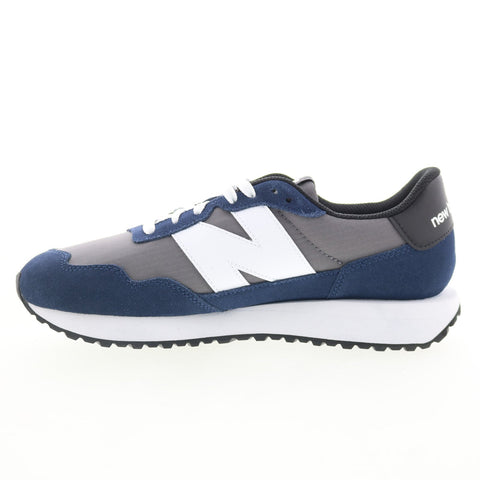 New Balance 237 MS237MCN Mens Gray Suede Lace Up Lifestyle Sneakers Shoes