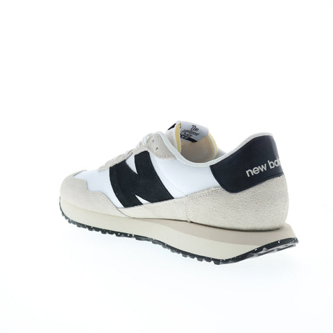 New Balance 237 MS237SF Mens White Suede Lace Up Lifestyle Sneakers Shoes