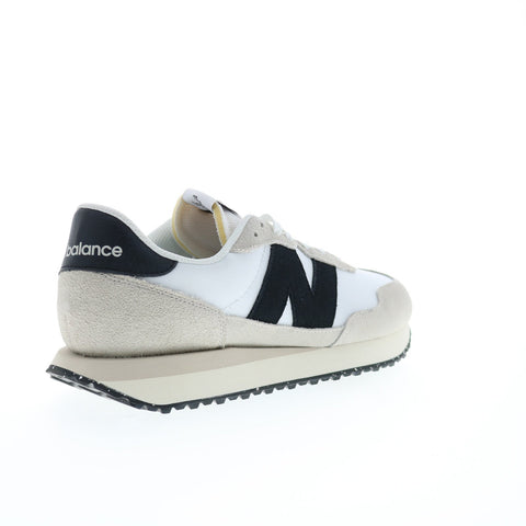 New Balance 237 MS237SF Mens White Suede Lace Up Lifestyle Sneakers Shoes