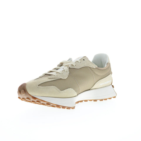 New Balance 327 MS327MT Mens Beige Suede Lace Up Lifestyle Sneakers Shoes