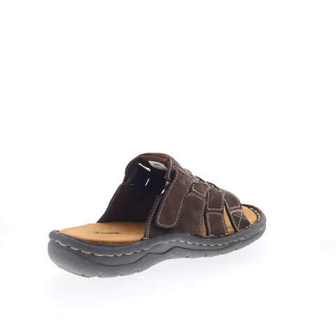 Propet Jace MSO001LCF Mens Brown Extra Wide Leather Slides Sandals Shoes