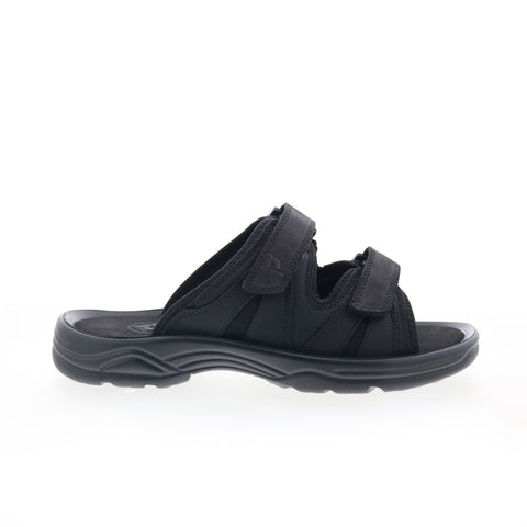 Propet Vero MSV003LBLK Mens Black Extra Extra Wide 6E Slides Sandals Shoes