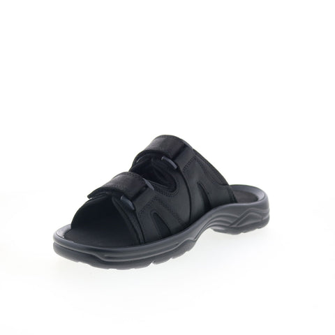 Propet Vero MSV003LBLK Mens Black Extra Extra Wide 6E Slides Sandals Shoes