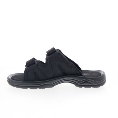 Propet Vero MSV003LBLK Mens Black Extra Extra Wide 6E Slides Sandals Shoes