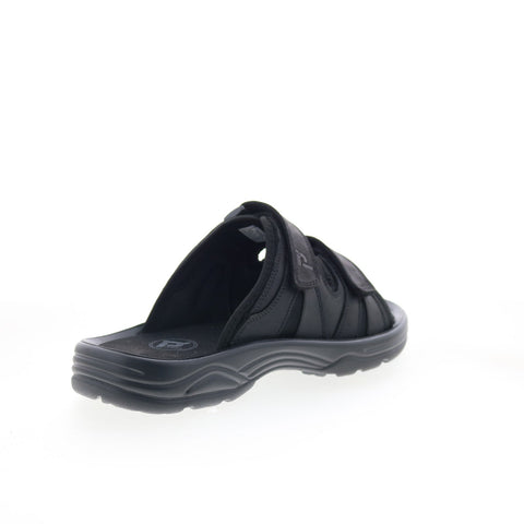 Propet Vero MSV003LBLK Mens Black Extra Extra Wide 6E Slides Sandals Shoes
