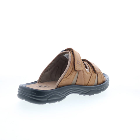 Propet Vero MSV003LTAN Mens Brown Extra Extra Wide 6E Slides Sandals Shoes