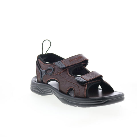 Propet SurfWalker II MSV023LBR Mens Brown Leather Strap Sport Sandals Shoes