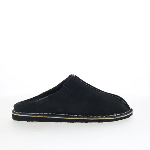 Pajar Muller PDPSL00350.01 Mens Black Suede Slip On Clogs Slippers Shoes