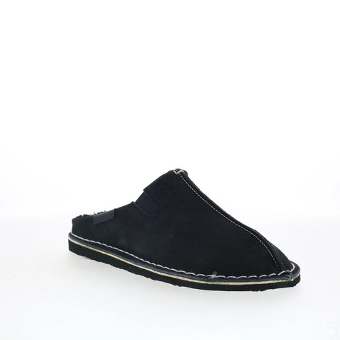 Pajar Muller PDPSL00350.01 Mens Black Suede Slip On Clogs Slippers Shoes