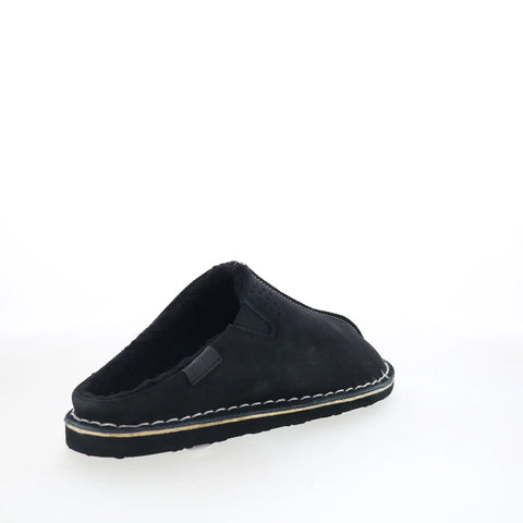 Pajar Muller PDPSL00350.01 Mens Black Suede Slip On Clogs Slippers Shoes