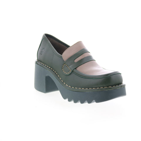 Fly London Muly MULY252FLY-004 Womens Green Loafers & Slip Ons Casual Shoes