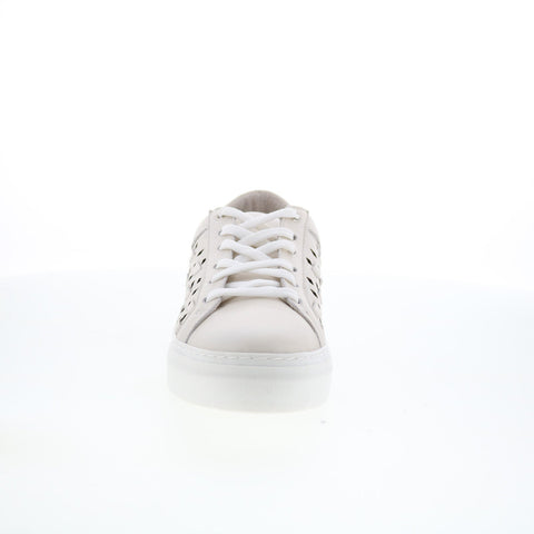 Miz Mooz Murphie Womens Beige Leather Lace Up Lifestyle Sneakers Shoes