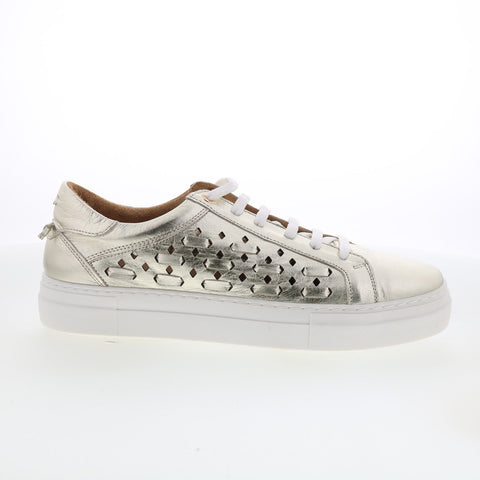 Miz Mooz Murphie Womens Gold Leather Lace Up Lifestyle Sneakers Shoes