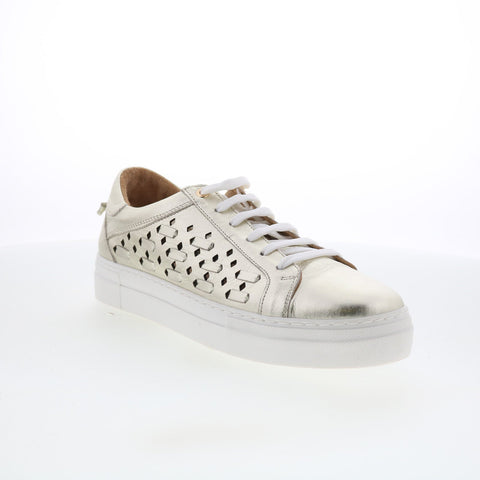 Miz Mooz Murphie Womens Gold Leather Lace Up Lifestyle Sneakers Shoes