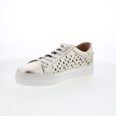 Miz Mooz Murphie Womens Gold Leather Lace Up Lifestyle Sneakers Shoes