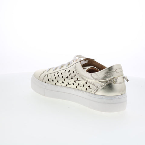 Miz Mooz Murphie Womens Gold Leather Lace Up Lifestyle Sneakers Shoes