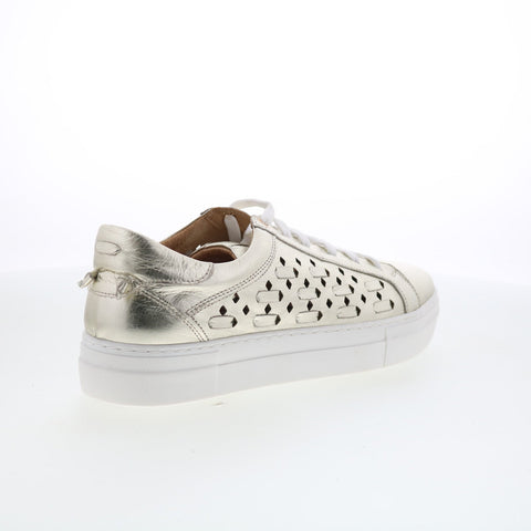 Miz Mooz Murphie Womens Gold Leather Lace Up Lifestyle Sneakers Shoes