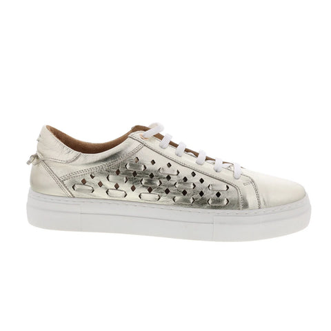 Miz Mooz Murphie Womens Gold Leather Lace Up Lifestyle Sneakers Shoes