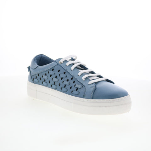 Miz Mooz Murphie Womens Blue Leather Lace Up Lifestyle Sneakers Shoes