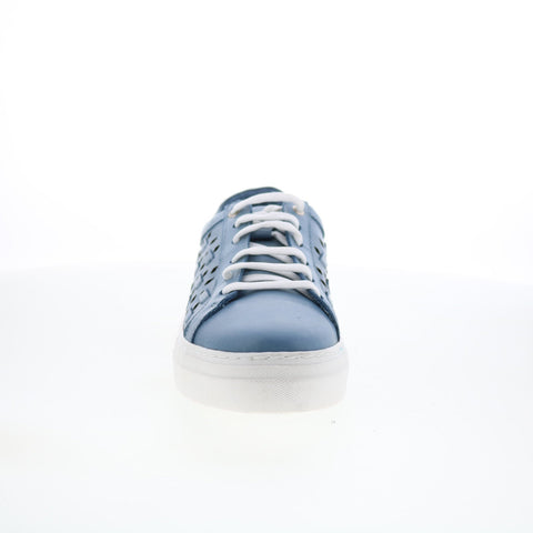 Miz Mooz Murphie Womens Blue Leather Lace Up Lifestyle Sneakers Shoes