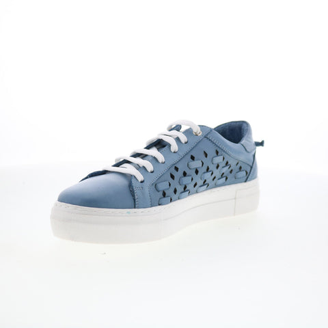 Miz Mooz Murphie Womens Blue Leather Lace Up Lifestyle Sneakers Shoes