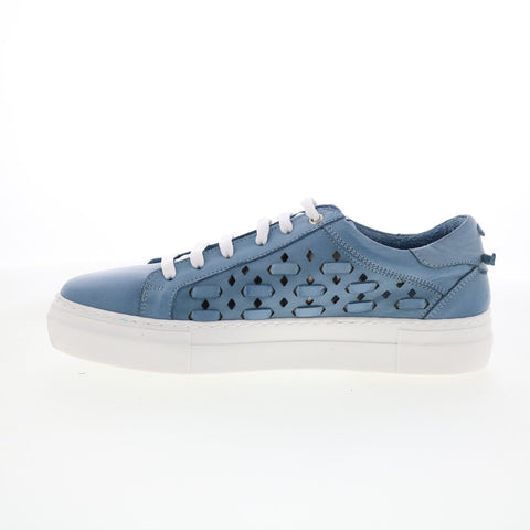 Miz Mooz Murphie Womens Blue Leather Lace Up Lifestyle Sneakers Shoes