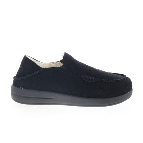 Propet Edsel MXX004S Mens Black Extra Extra Wide 6E Suede Loafer Slippers Shoes