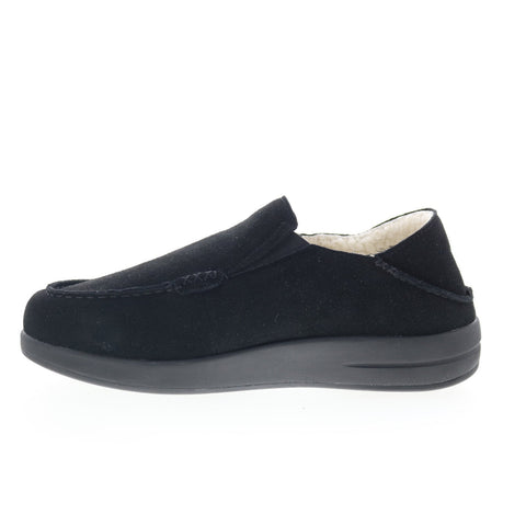 Propet Edsel MXX004S Mens Black Extra Extra Wide 6E Suede Loafer Slippers Shoes