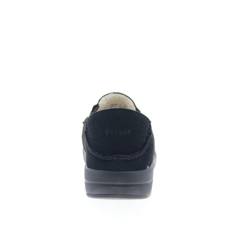 Propet Edsel MXX004S Mens Black Extra Extra Wide 6E Suede Loafer Slippers Shoes
