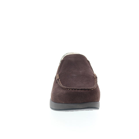 Propet Edsel MXX004S Mens Brown Extra Wide Suede Loafer Slippers Shoes