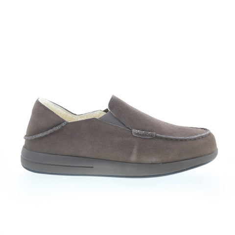Propet Edsel MXX004S Mens Brown Extra Wide Suede Loafer Slippers Shoes
