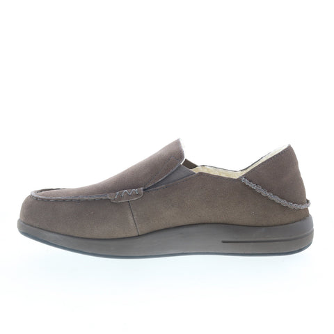 Propet Edsel MXX004S Mens Gray Suede Slip On Loafer Slippers Shoes