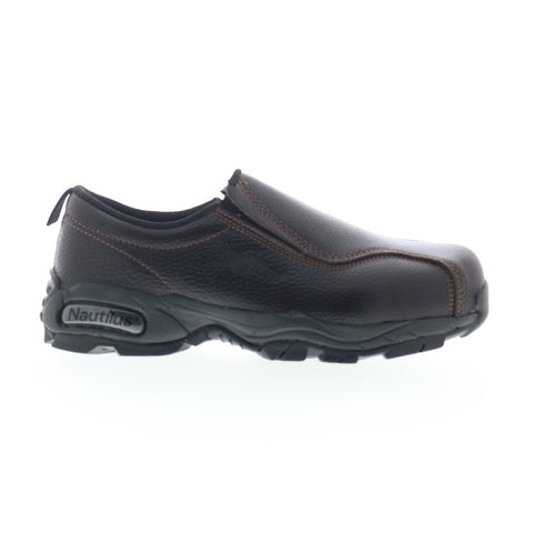 Nautilus Slip-On Steel Toe N1620 Mens Brown Wide Work & Safety Shoes