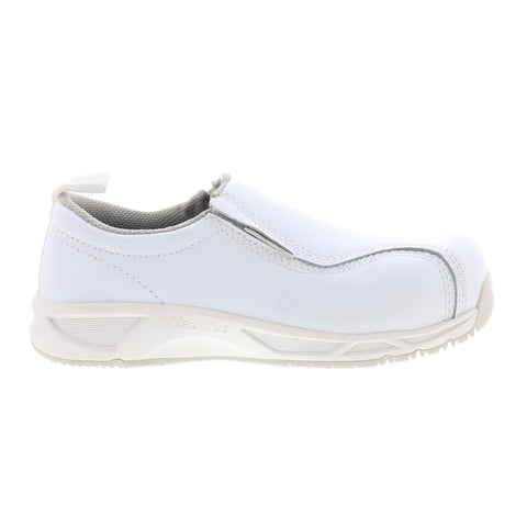 Nautilus ESD Composite Toe SD10 Slip On Womens White Wide Work Shoes