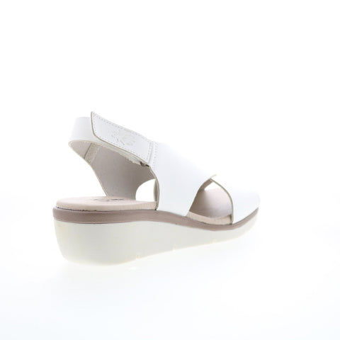 Fly London Nabi NABI058FLY-001 Womens White Leather Slingback Sandals Shoes