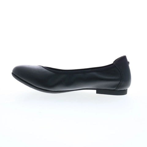 Revere Nairobi Womens Black Leather Slip On Ballet Flats Shoes