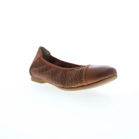 Revere Nairobi Womens Brown Leather Slip On Ballet Flats Shoes
