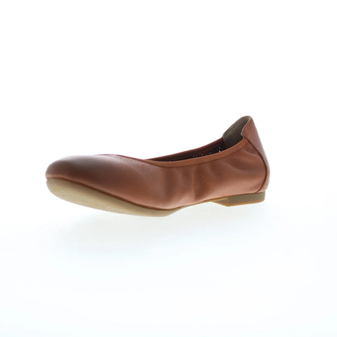 Revere Nairobi Womens Brown Leather Slip On Ballet Flats Shoes