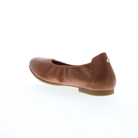 Revere Nairobi Womens Brown Leather Slip On Ballet Flats Shoes