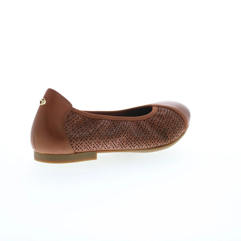 Revere Nairobi Womens Brown Leather Slip On Ballet Flats Shoes
