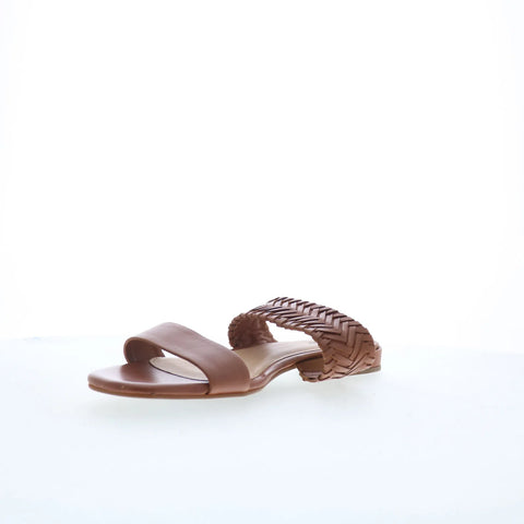 Trotters Nalane T2425-215 Womens Brown Leather Slides Sandals Shoes