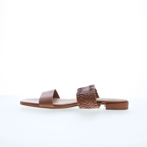 Trotters Nalane T2425-215 Womens Brown Leather Slides Sandals Shoes
