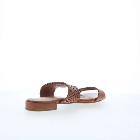 Trotters Nalane T2425-215 Womens Brown Leather Slides Sandals Shoes