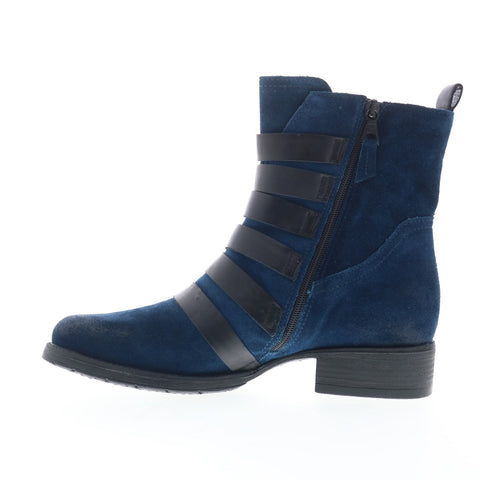 Miz Mooz Nancie Womens Blue Suede Zipper Casual Dress Boots