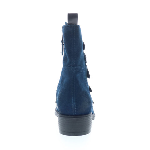 Miz Mooz Nancie Womens Blue Suede Zipper Casual Dress Boots